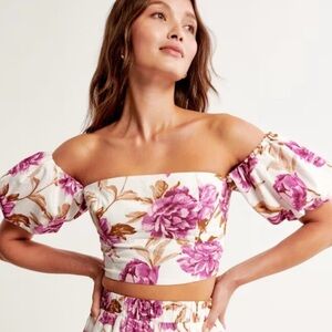 Abercrombie Off the Shoulder Poplin Top - Size Medium